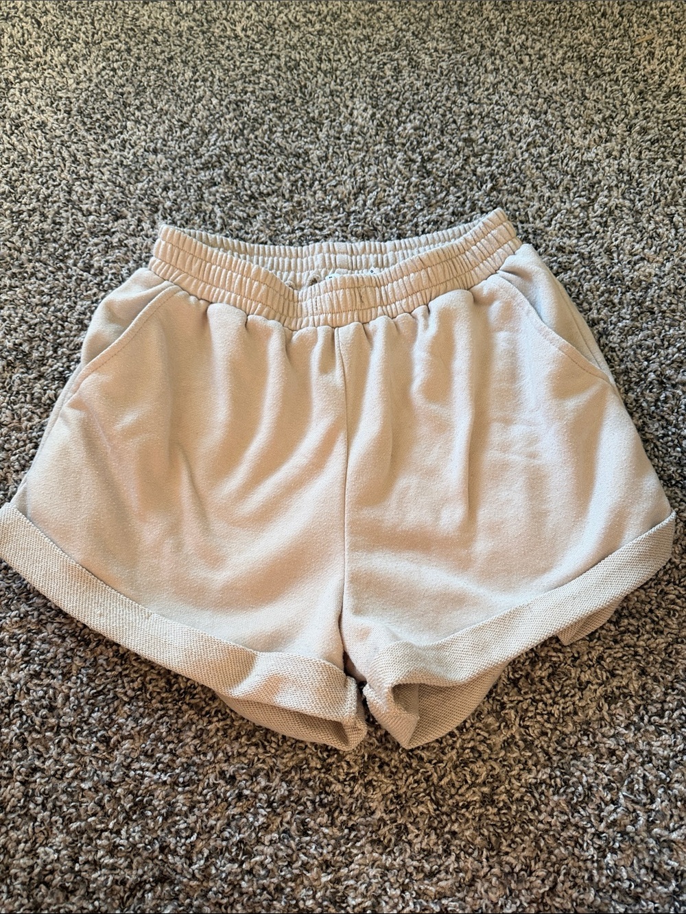 Princess Polly  Comfort High-Rise Women's Cream Lounge Shorts